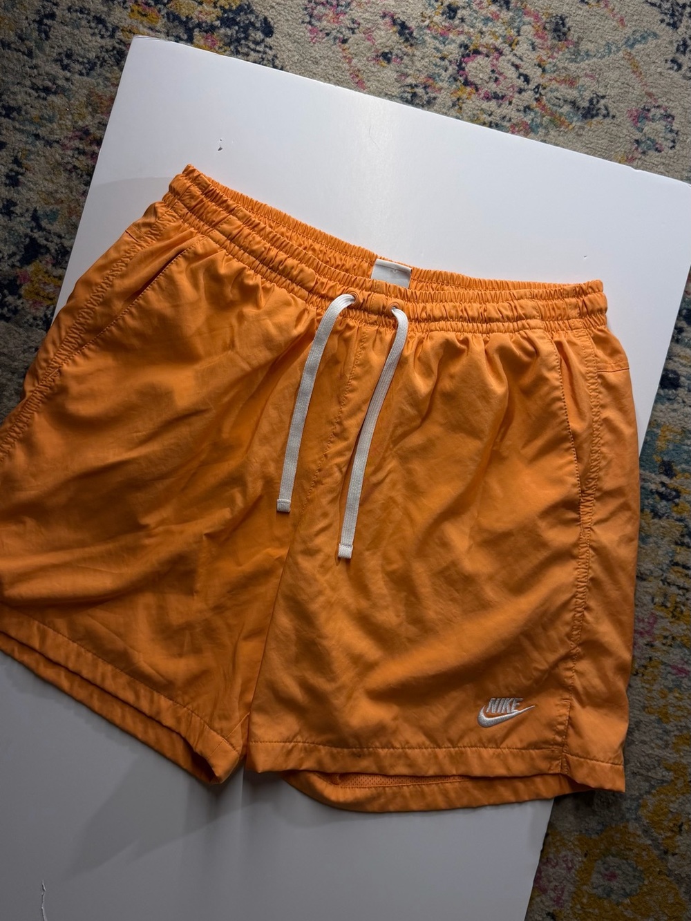 Nike men Bright Orange Drawstring Athletic Shorts